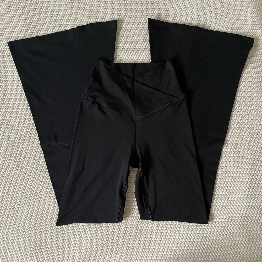 Aerie Black Real Me High Waisted Crossover Flare Legging
